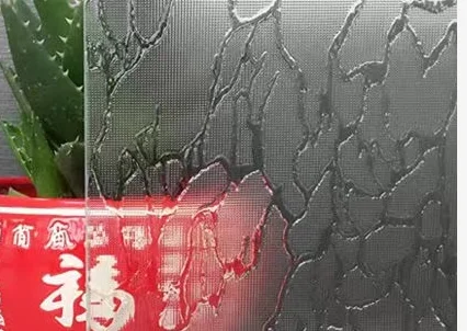 China Direct Supply clear Rain Patterned Stained Glass Flora Nashiji Pattern Glass Wholesale Price