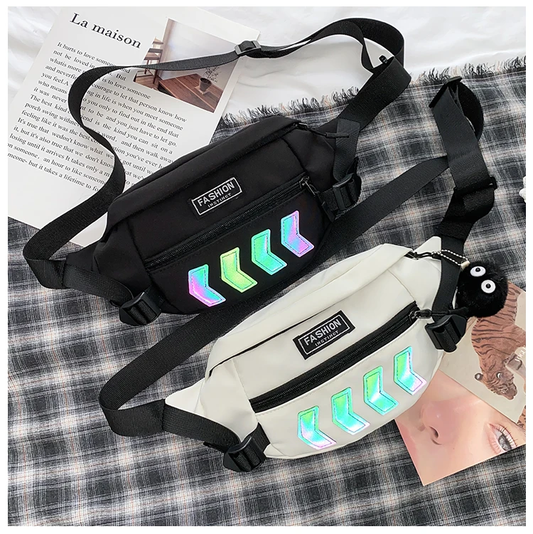 Unisex Custom Logo Crossbody Canvas Fanny Pack Wholesale Waterproof Sports Bum Bag with Zipper Closure for Chest or Waist Wear