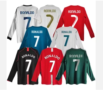 Custom top Club Ronaldo long-sleeved vintage football shirt sporting men's Retro SoccerJersey