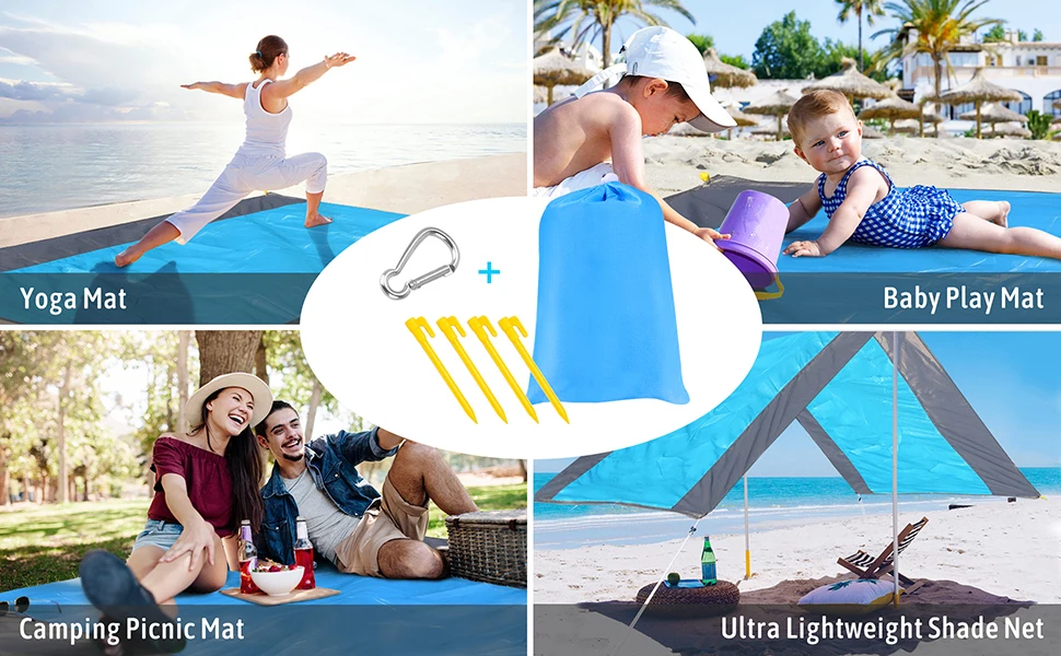 Outdoor Portable Sand Free Foldable Waterproof Camping Beach Mat Custom