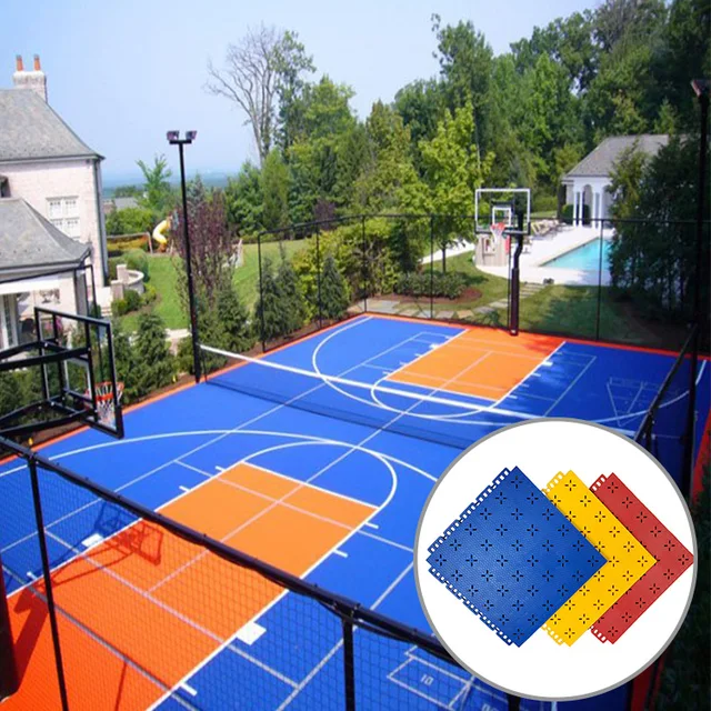 Outdoor floor tiles used for basketball gym court with basketball court volleyball court