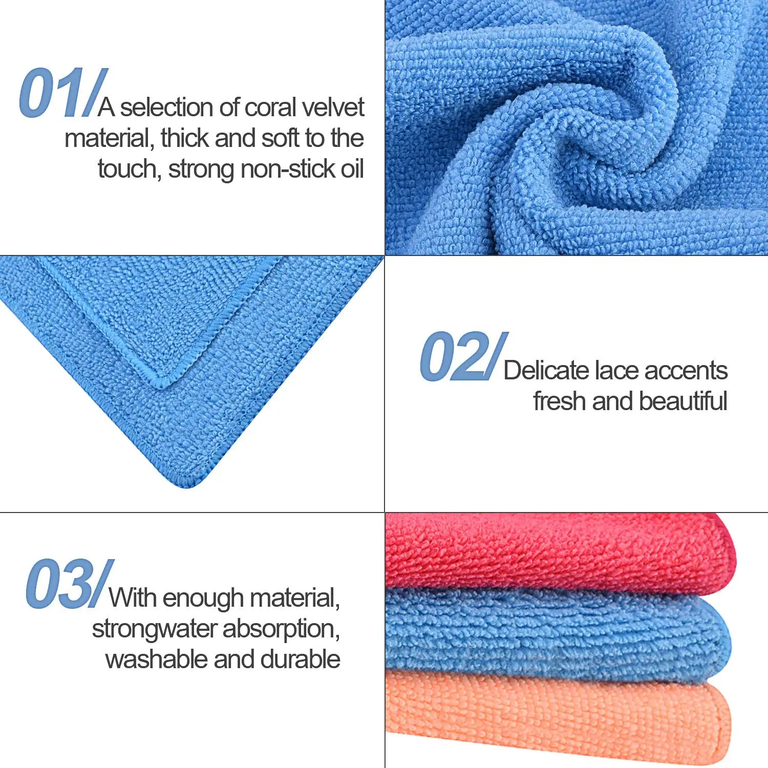 300gsm Microfiber thick lint free premium soft Microfiber cleaning dry windows and glass towel