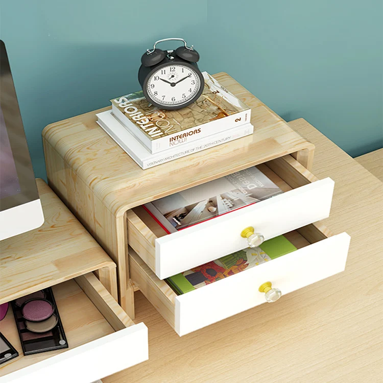 Wooden Monitor Stand Riser with Storage Organizer