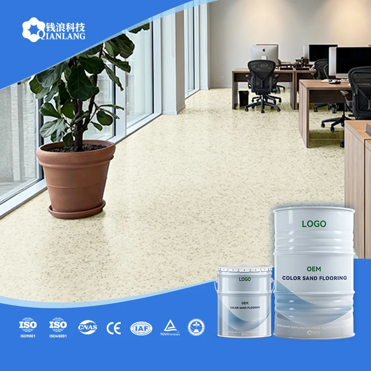 Self-Leveling Colored Sand Epoxy Floor Coating Marble Effect Epoxy Floor Coating Residential Wear-Resistant Coatings and Paints