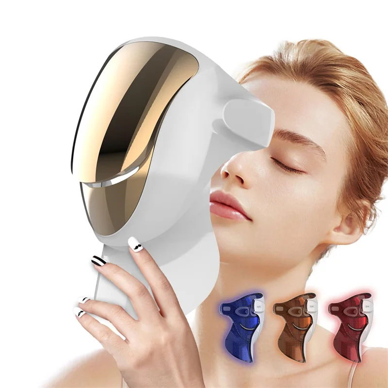 2025 New Generation Photon Mask 807 LEDs 4 Colors Blue Orange Red Infrared ABS Light Therapy Led Facial Mask With Neck