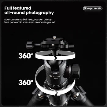 Portable Outdoor Travel Camera Tripod With 360 Panorama Ball Head Carbon Fiber Tripod Stand for Dslr Camera detail image