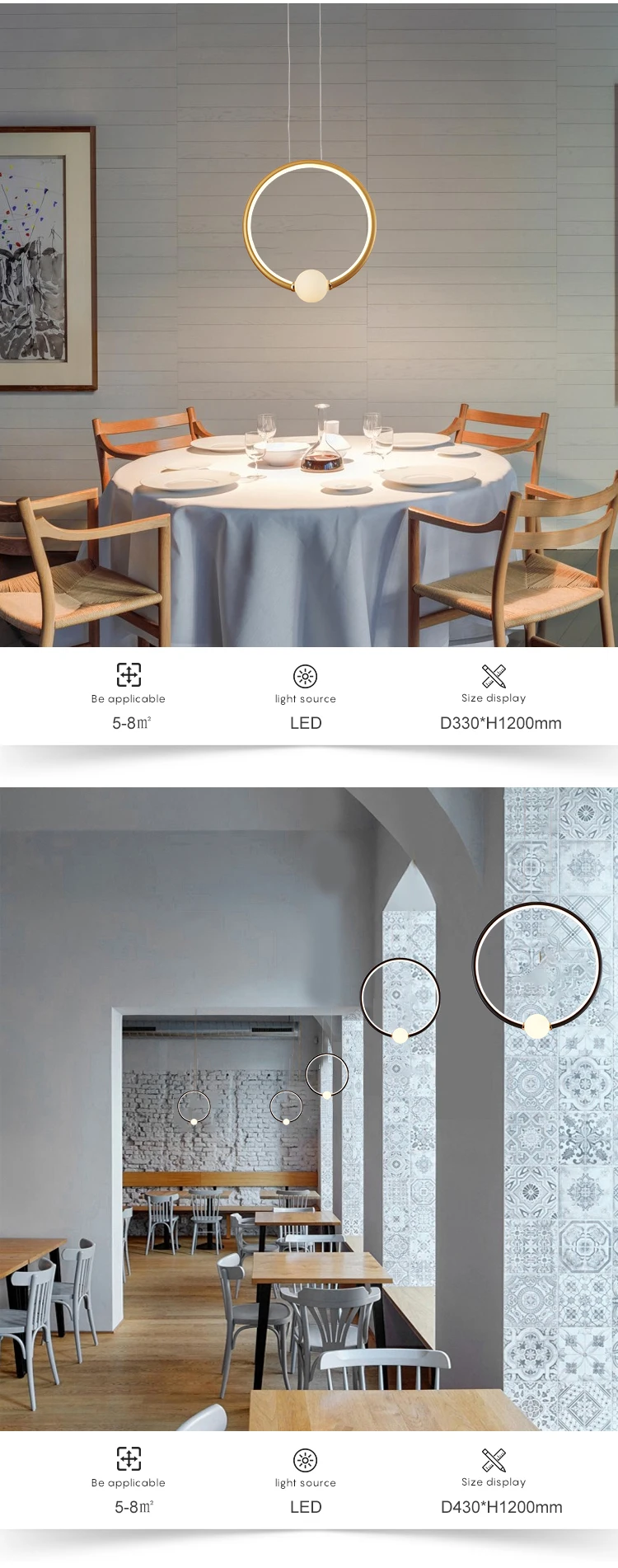 New Product Indoor Hanging Decoration Home Shop Cafe LED Modern Chandelier Pendant Light