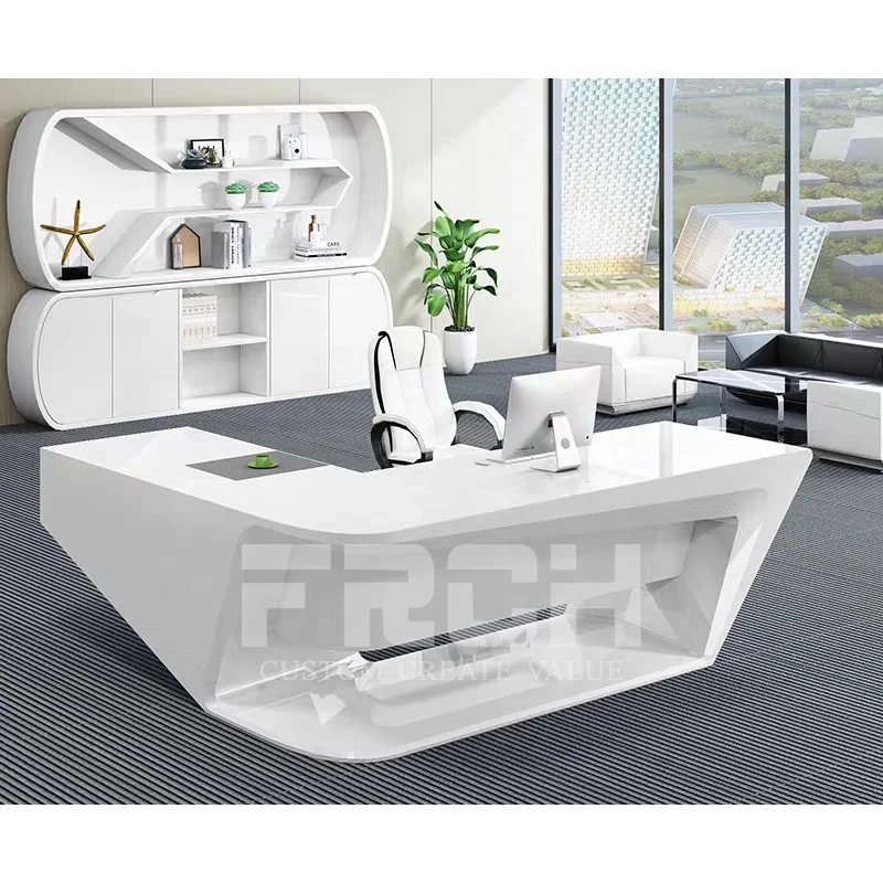 Modern White Home Office Desk Furniture  Modern home office desk, Office  furniture design, Modern home office furniture