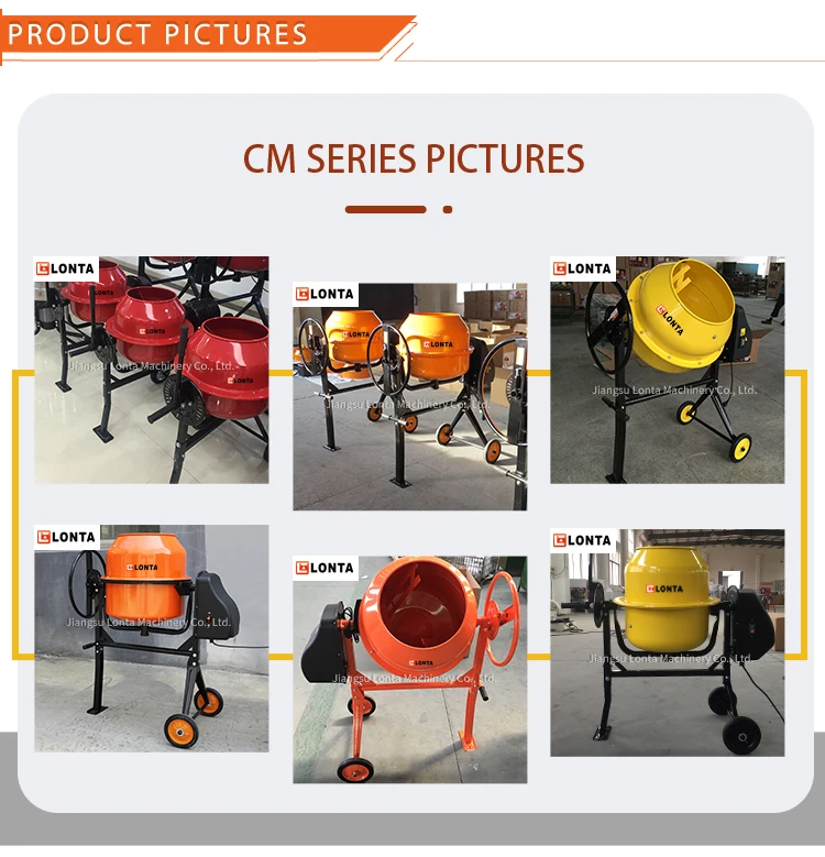 Lonta Tilting Drum Concrete Mixer Machine 200 L Mobile 200l Mini Cement