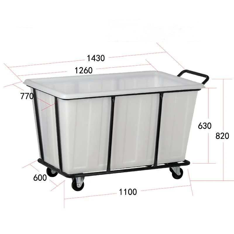 Hotel Hospital Factory Commercial Used Big Capacity Plastic Laundry Cart Laundry Trolley details