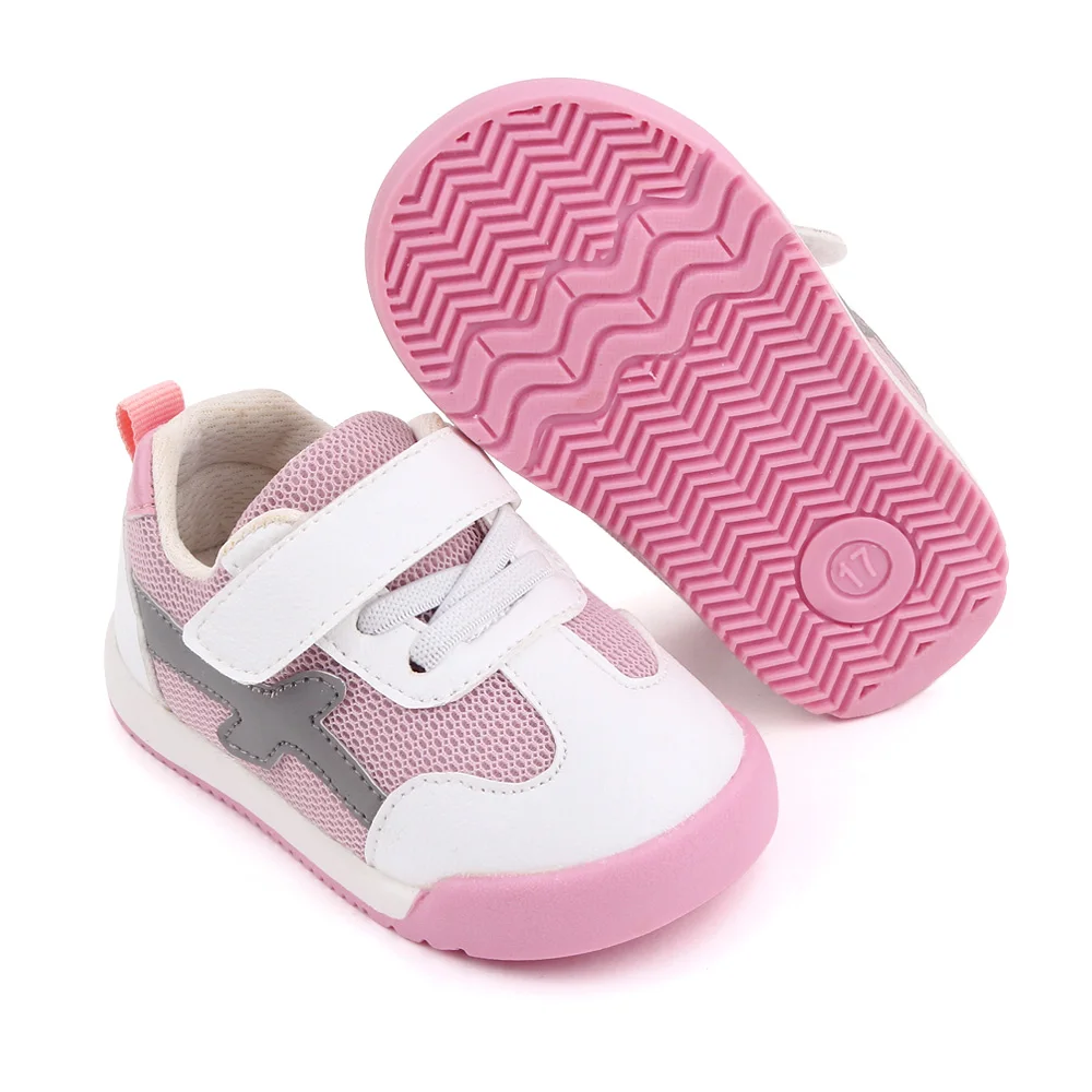 Baby Toddler First-Walking Trainers Sneakers Rubber Sole Infant Boys Girls Soft Kid Cute Walking Athletic Running Shoes manufacture