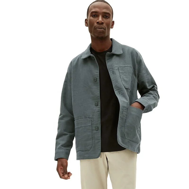 China Factory Custom Cargo Chore Jackets With Pockets Men's Flannel Shirt Jacket