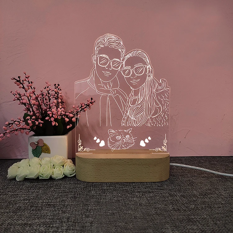 Wholesale Custom Photo Frame Usb Powered Creative Night Light Gifts Set ...