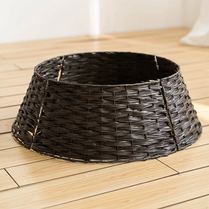Woven Rattan Christmas Tree Decoration Elegant Fence Xmas Tree Skirt Christmas Decorations American Country Tree Fence
