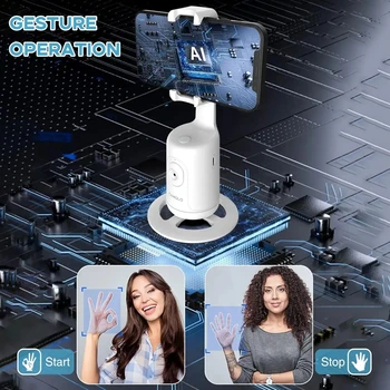 Live Vlog Rechargeable 360 Rotation Auto Ai Tracking Phone Holder Face Tracking Tripod With Remote Smart Phone Selfie Sticks detail image