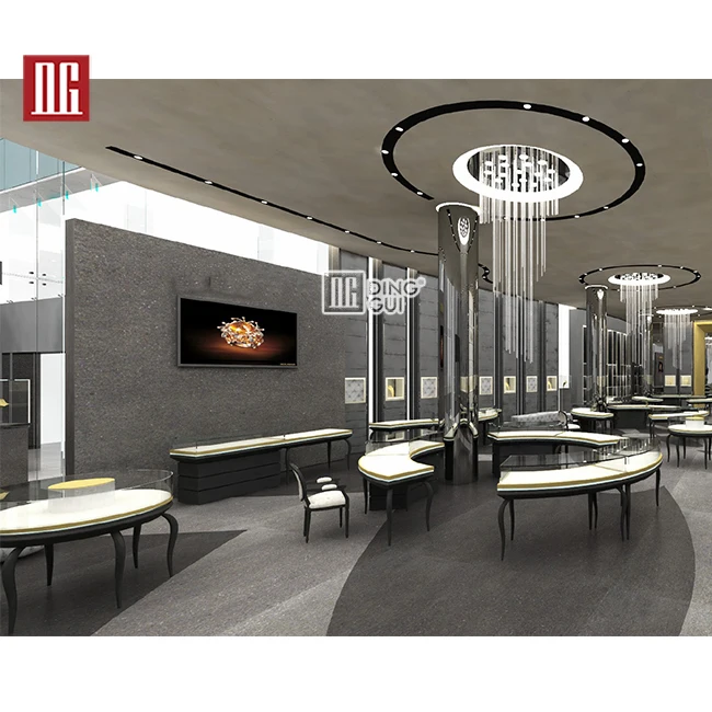 DG Showcase Commercial Unique High End Elegant White Jewelry Store Display Furniture Design Jewelry Store Display showcase