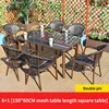 6 Teslin double leg chair 1 rectangle table with net 150cm