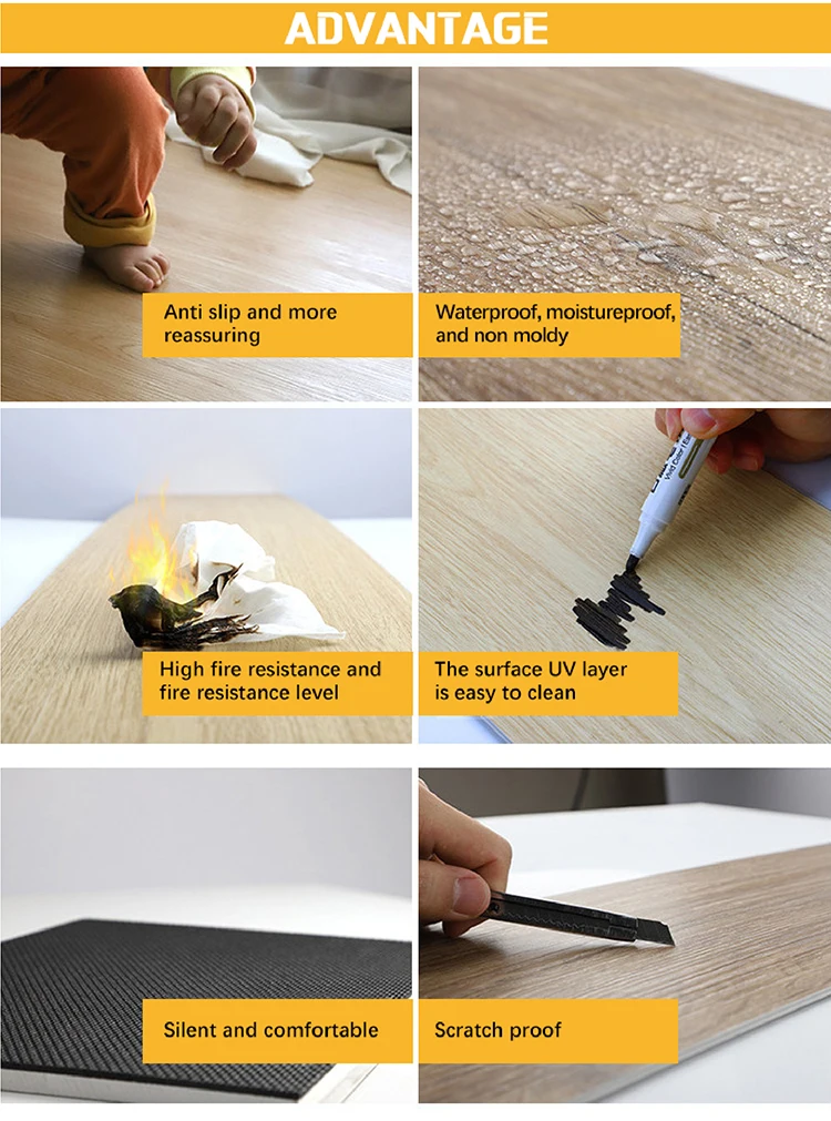 2.5mm High Gloss Luxury Vinyl Plank Flooring Waterproof Glue Down Vinyl ...