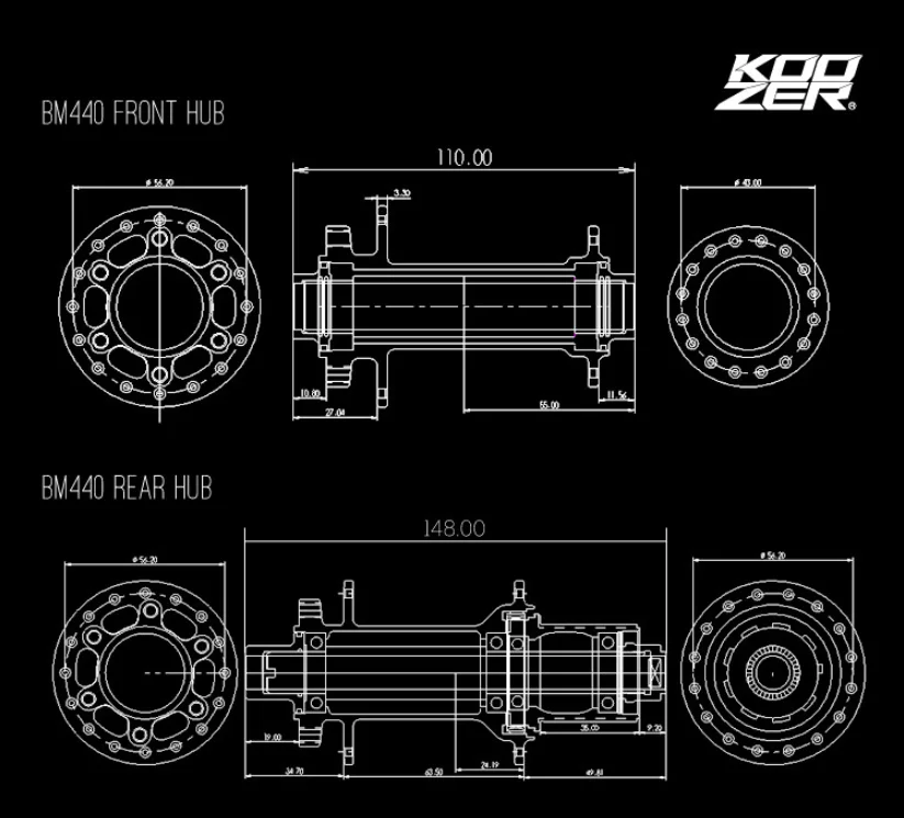 Koozer mf480 чертёж. Ко-440bm. Koozer bm540 Boost 15*110мм. Bicycle Front Hub Dimensions.