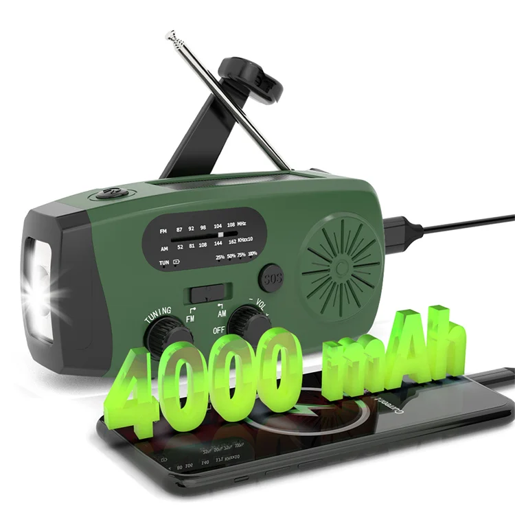 Radio Di Emergenza A Manovella, Radio Meteorologica Solare Con Torcia A Ledwbamfm 2000 Mah Ricarica Usb Adatta Per Uso Esterno 84794007