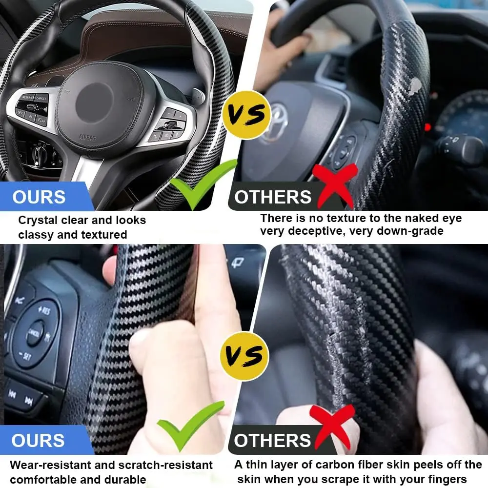 Factory Customized Universal New Carbon Fiber Steering Wheel Cover For