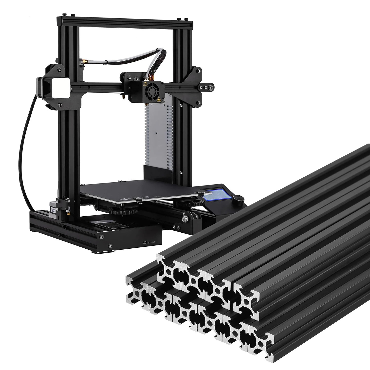 T Slot 4040 Aluminum Extrusion Profile 78.7''European Standard Anodized Linear Rail for 3D Printer Parts and CNC DIY Black