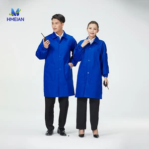 Hot Selling Long-sleeved Wholesale Chemical Resistance Lab Coats Unisex Lab Coating Machine Esd Blue Lab Coat