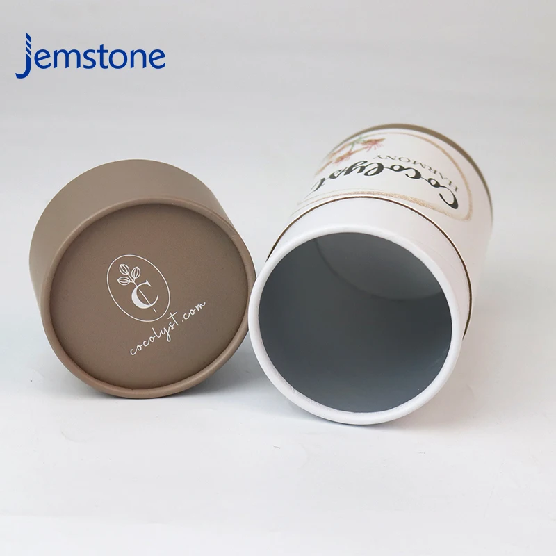 Biodegradable Kraft Ape Paper Tube Round Boxs Chocolate Bar Cylinder Packaging Food Cylind Round Box With Metal Lid