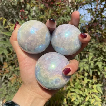 Aura Angel Healing Crystal Blue Celestite Sphere Ball For Sale