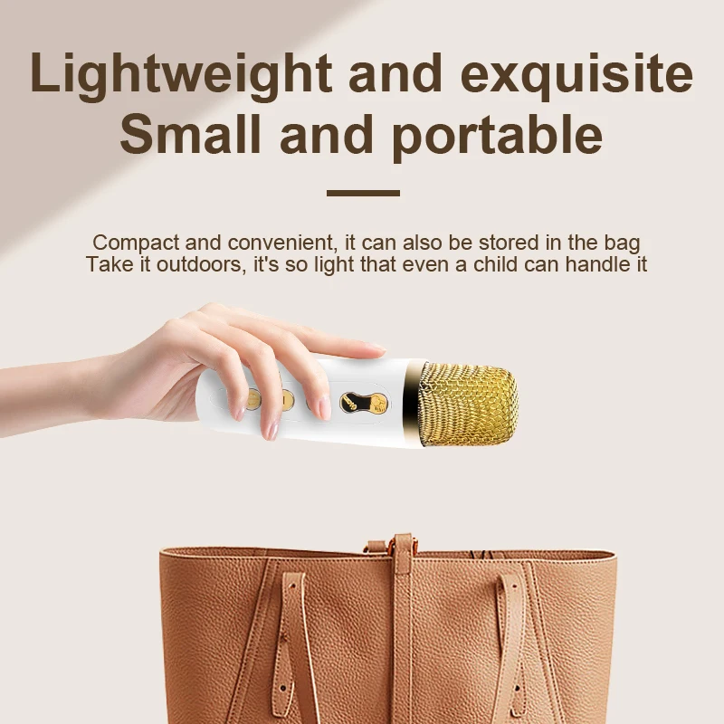 Mini Karaoke Machine With Wireless Single Microphone Wireless Tutor Speaker With RGB LED Lights Outdoor Portable Radio Speaker