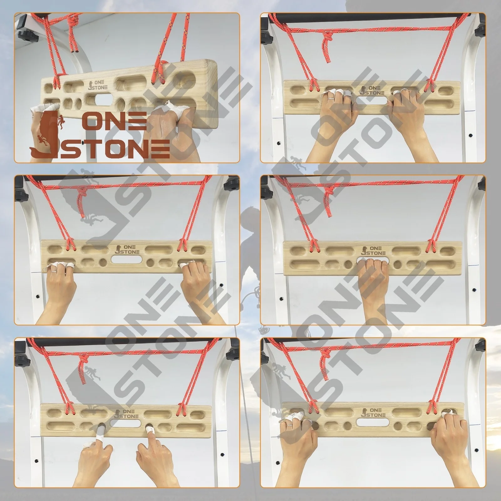 Zoey Premium Wood Indoor Playhouse Rock Climbing Training Tool Grip Strength Climbing Hangboard Finger Board Pull Bar Climbing