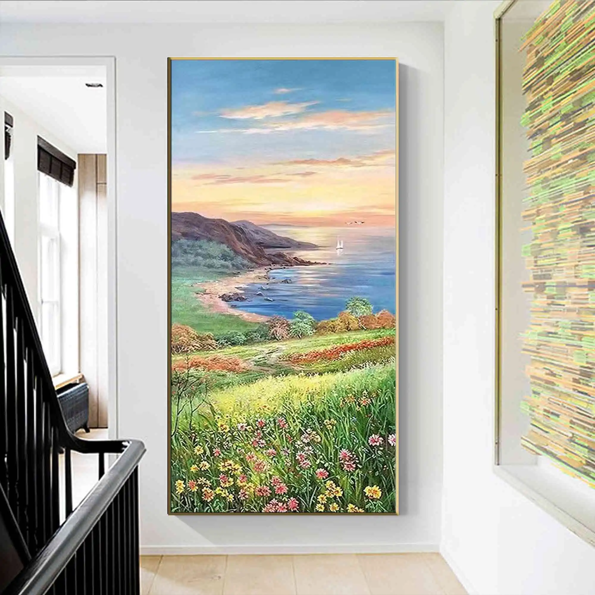 Beautiful Scenery Landscape Hand Painted Oil Painting on Canvas Wall ...