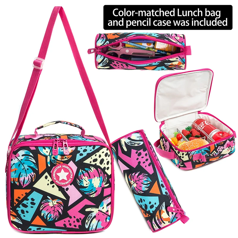 Imyth 3-in-1 Backpack Set For Girls - Includes School Bag, Lunch Box