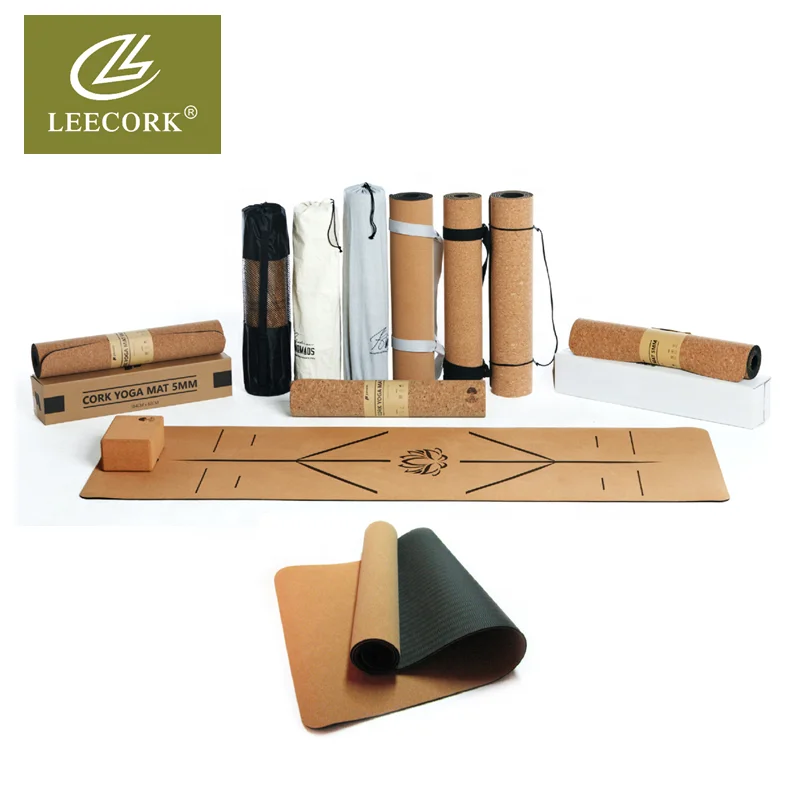 LEECORK, бестселлер, Matstan-4808Z толщиной 4,8 мм, экологически чистый, не скользящий, устойчивый, тонкий, пробковый коврик для йоги