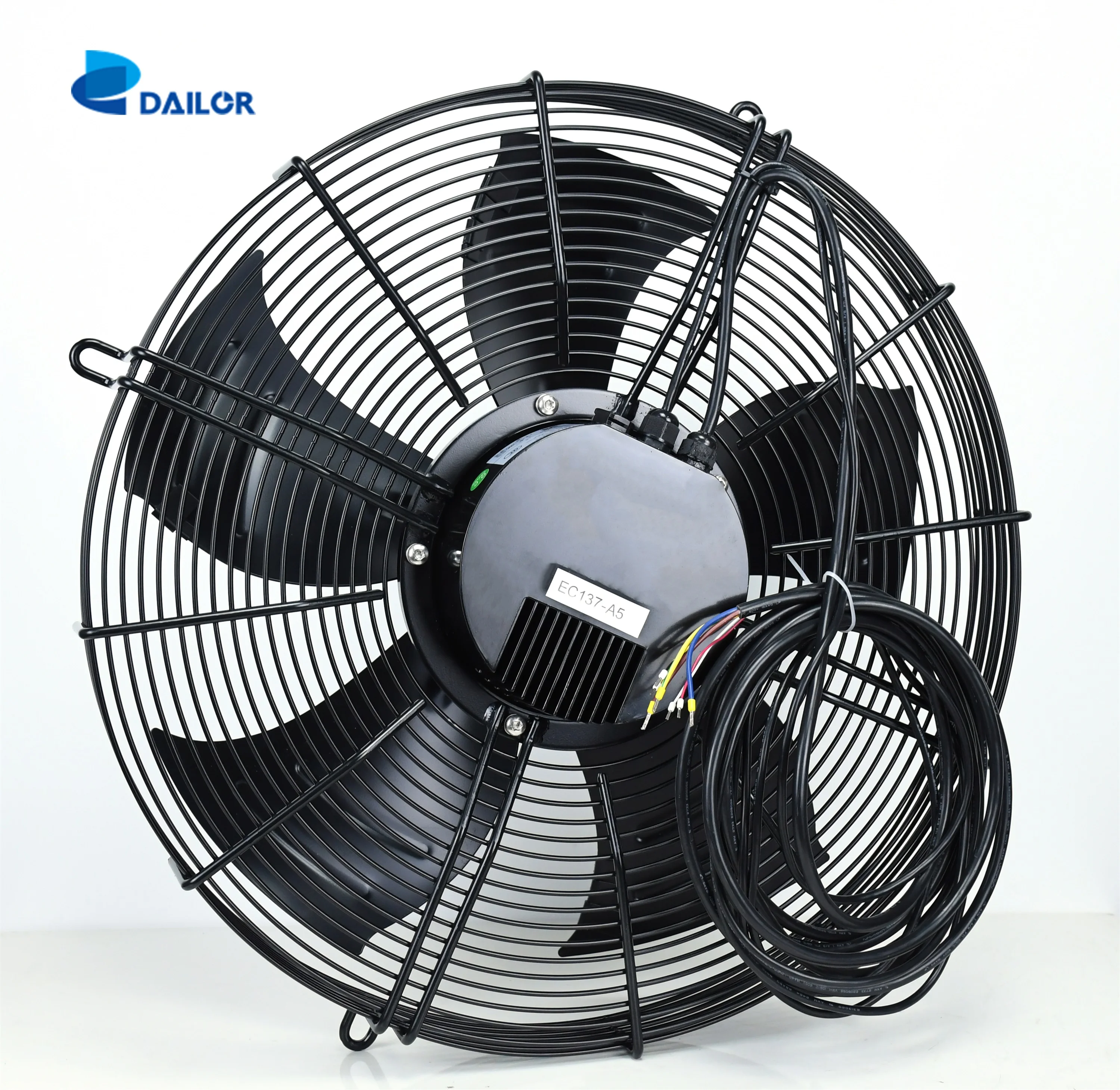 EC 1200W Axial Fan 550mm SPCC Blade 380V 12440m3/h Air Flow Wall-Mountable HVAC Industry Air-Conditioning Fans Restaurant Retail factory