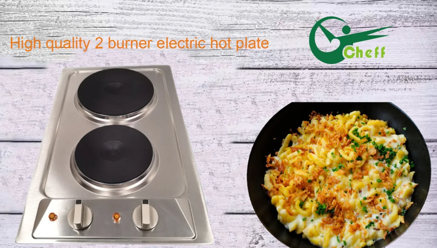 New Design 2 Burner Electric Stove Durable Built In Stainless Steel Hot