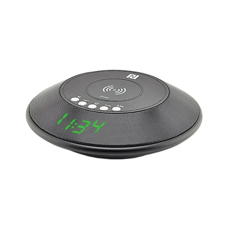 JY32C Alarm Clock Wireless Speaker Wireless Charging Alarm Clock Radio With Blue Tooh Speaker With Wireless Charger With Clock