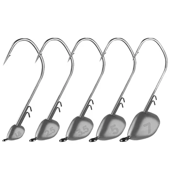 New Arrival 1.8g 2.5g 3.5g 5g 7g Lead Head Fishing Hook Barbed Jig for Trout Soft Worm Lure for Sea Fly Fishing Techniques – Soft Lure – view 5