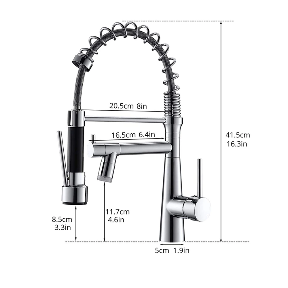 Gourmet Kitchen Led Water Faucet Dual Handle Single Hole Brass ...