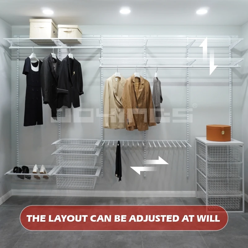Metal Wardobe Rack Modular Walk-in Metal Wardrobe High Quality Multi-functional Wall ...