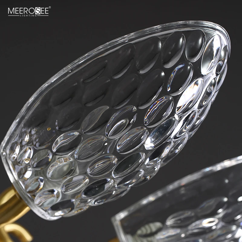 Meerosee Semicircle Transparent Glass Lampshade Chandelier Lamp Lamparas Decorativas Lighting Home Decor Lamp Modern MD86817