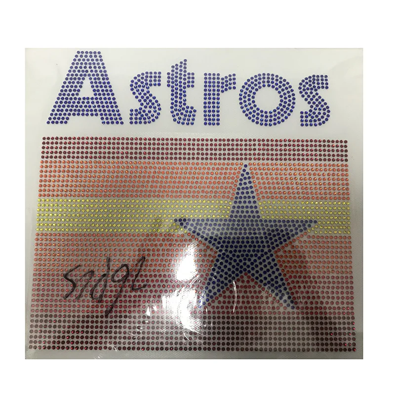 wholesale Bling Houston Astros Rhinestone Iron On Applique - Topmotif