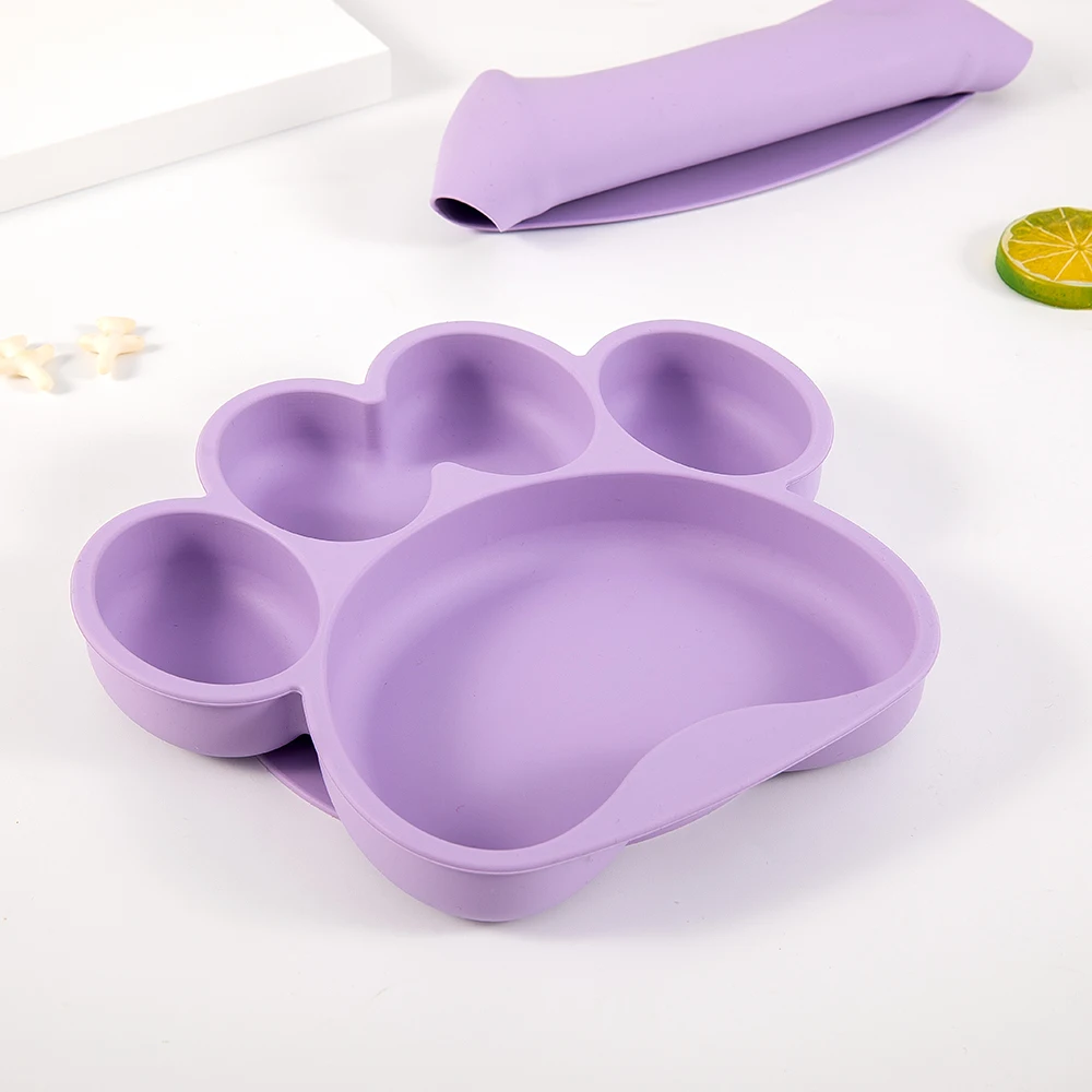 Customizable lovely simple solid silicone feeding set bib fork spoon bowl cup set Easy to clean manufacture