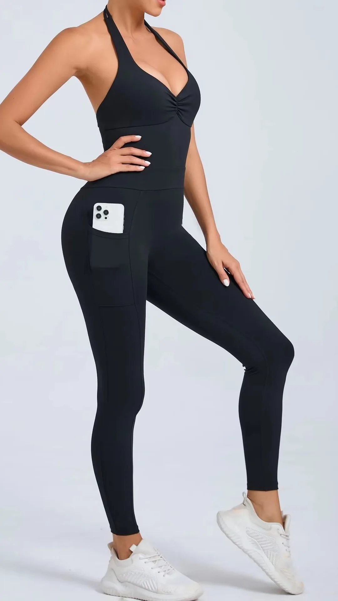Damen Jumpsuit Sport Bodysuit - Nahtlos, Scrunch Butt Lift, Elastisch Für Fitness