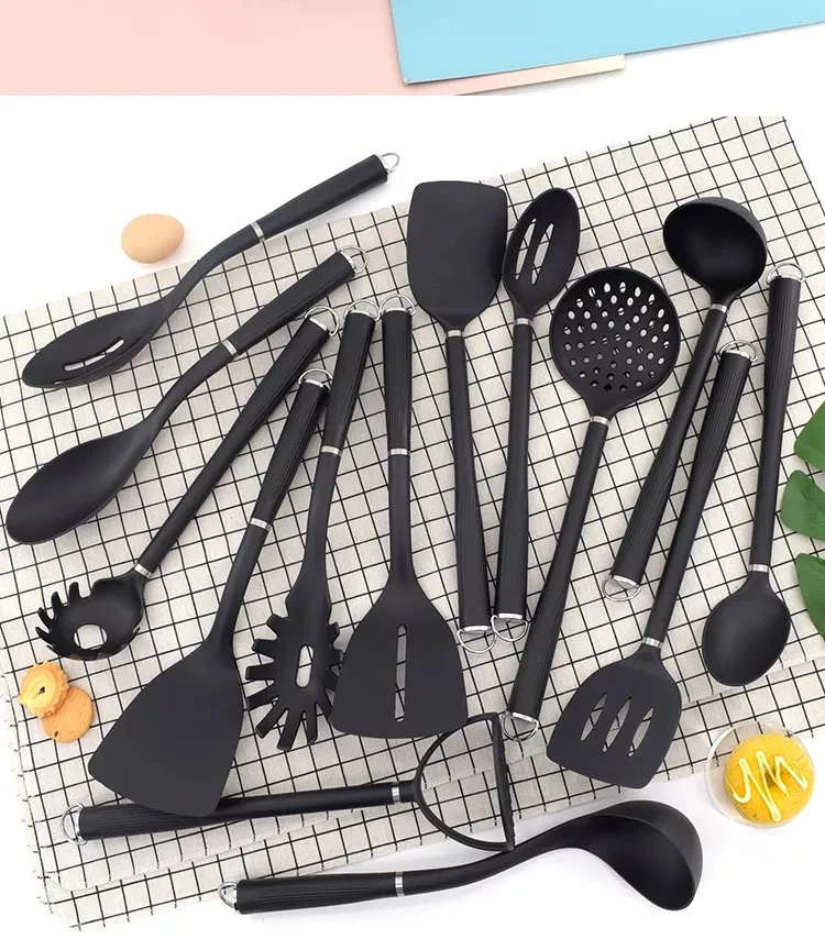 2024 Kimberi 14 Piece Food Grade Nylon Kitchen Cooking Utensils Set Nonstick Heat Resistant