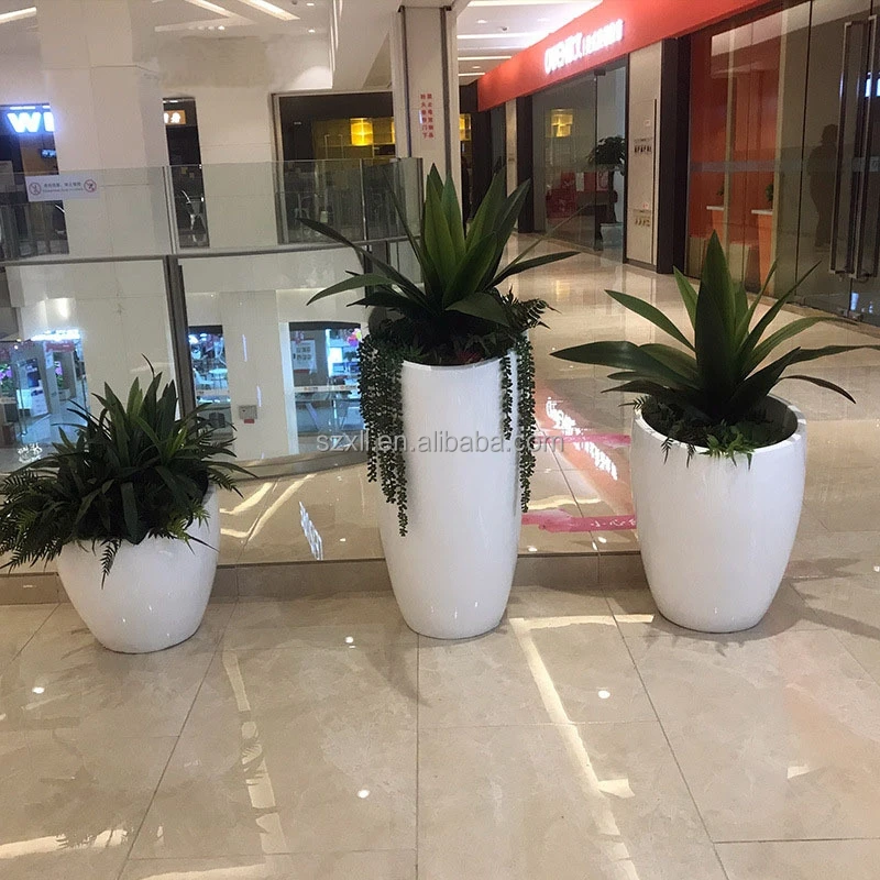 Nordic Minimalist Fiber Glass Flowerpot Shopping Mall Hotel Simple