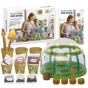 ITTL DIY Greenhouse Educational Toy House Planting sunlight Room Garden Tools New Science Experiment Greenhouse Kit Play Set