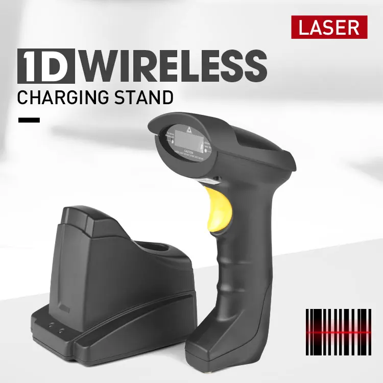 Scanmore High Speed 4 Mile USB Interface 1D Wireless Handheld with Charging Base Barcode Scanner Barcode Reader for Tabletop
