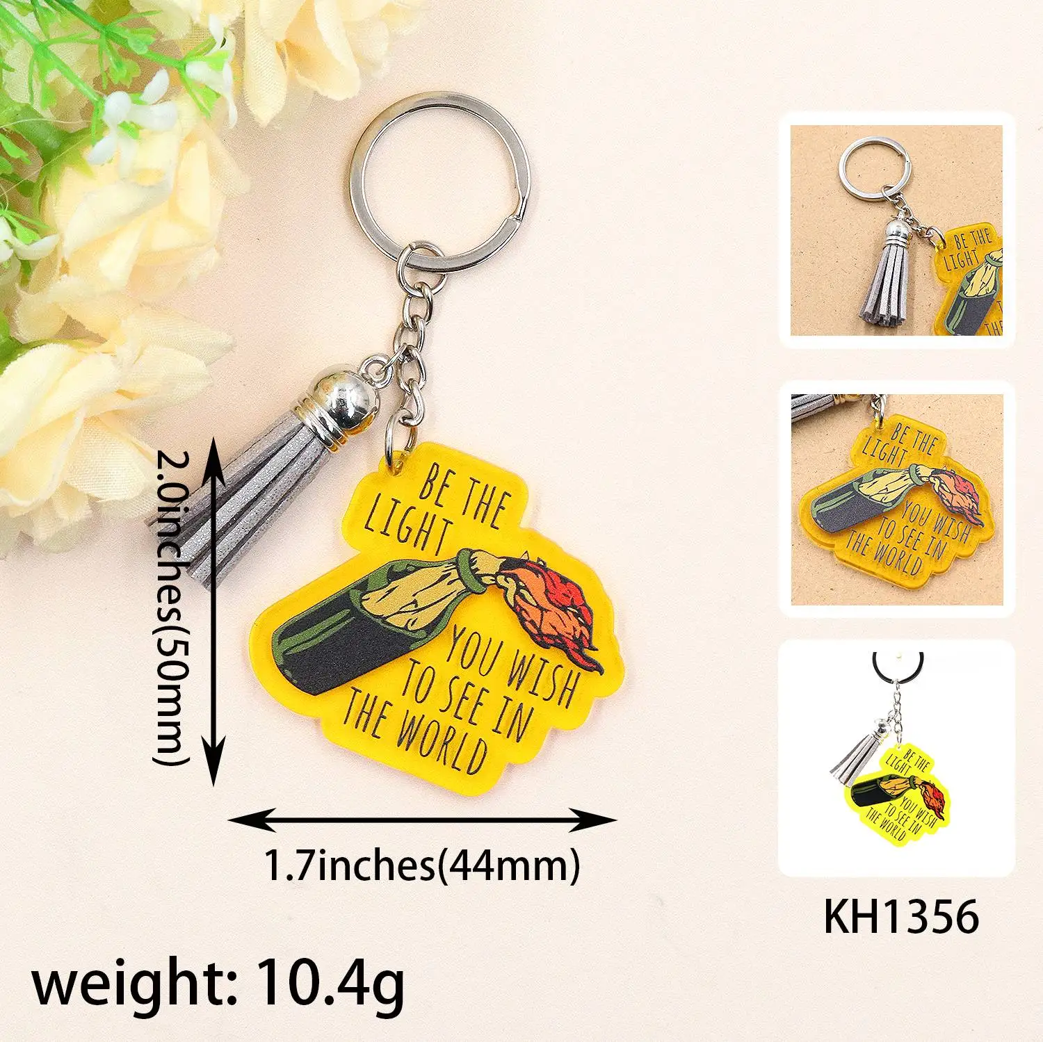 YYXKH1356 High Quality Transparent Acrylic Printing UV Printed Laser Cut Cartoon Keychain 'War and Peace' Theme Gift supplier