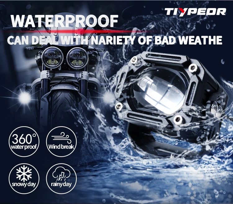 product tiypeor universal upgrade motorcycle auxiliary fog off road spotlight led driving light for atv utv 20w aluminum 6000k 3000k-4